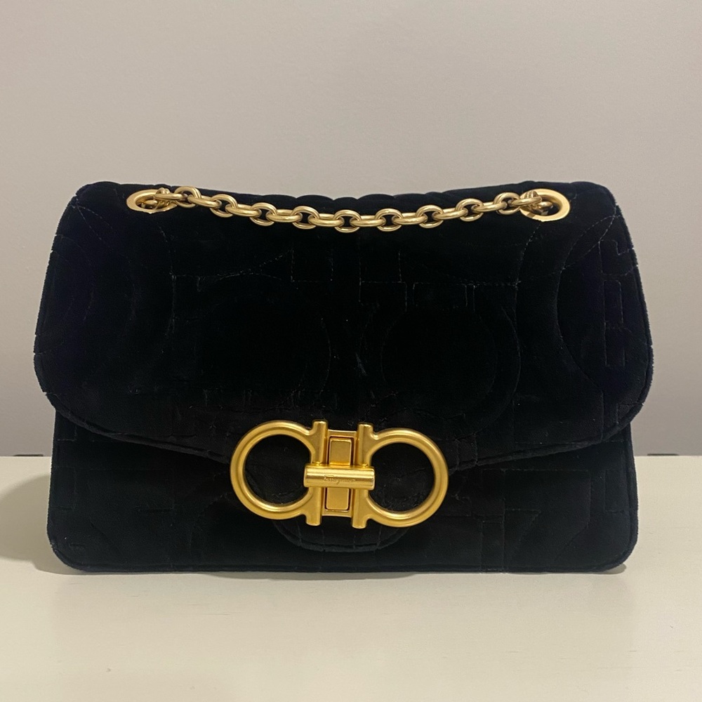 Salvatore Ferragamo Gancini Quilted Flap Bag